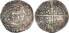 British IRELAND. Edward IV. First reign, 1461-1470. AR Groat (25mm, 1.99 g, 5h). Light 'Cross and Pellets' coinage. Dublin mint; im: pierced cross fitchée/-; Germyn Lynch, moneyer. Struck 1472-1478(?)