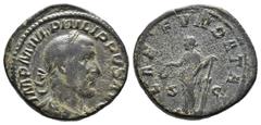 Roman Imperial (Bronze, 17.94g 31mm)PHILIP I, (A.D. 244-249), AE sestertius, Rome mint, issued A.D. 244-245, obv. laureate bust of Philip I to right draped and cuirassed, around IMP M IVL PHILIPPVS AV