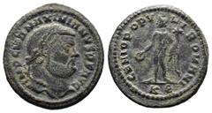Roman Imperial (Bronze, 9.64g 28mm)Maximianus Herculius AE Nummus, Cyzicus Maximianus Herculius (286-305 AE). AE Nummus , Cyzicus. Obv. IMP C M A MAXIMIANVS P F AVG, Laureate head to right. Rev. GENIO