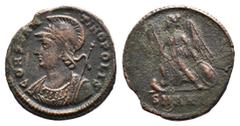 Roman Imperial (Bronze, 2.01g 18mm)Constantinopolis commemorative AE Nummus, Thessalonica Constantine I (306-337 AD). AE Nummus , Thessalonica, 330-333. Commemorative Issue. Obv. CONSTANTINOPOLIS, Lau