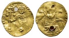 BYZANTINE (GOLD, 1.31g 16mm) BYZANTINE EMPIRE…..Justinian II Tremissis (Gold). 692 - 695….RRR