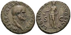 Imperial Galba. (68-69 AD) Æ As. Rome. Obv: SER GALBA IMP CAES AVG TR P. laureate bust of Galba right. Rev: LIBERTAS AVGVSTA S C. Libertas standing left holding pileus. Weight 12.65 gr - Diameter 28 m