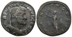 Imperial Maximinus I. Thrax. (235 AD) Æ Sesterz. Obv: MAXIMINVS PIVS AVG. aureate bust of Maximinus right. Rev: PAX AVGVSTI. Pax standing left holding branch. Weight 19.79 gr - Diameter 30 mm