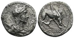 Roman Republican C. Hosidius Geta. (68 BC) AR Denar. Obv: bust of Diana right. Rev: wild boar right. Weight 3.36 gr - Diameter 18 mm