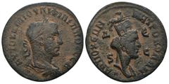 Roman Provincial Philippus I. Arabs. (244-249 AD). Æ Bronze. Seleucis and Pieria. Antioch. Obv: laureate bust of Philippus I. Arabs left. Rev: bust of Tyche right. artificial sandpatina. Weight 11,61 