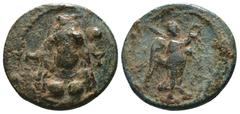 Greek Coins LYCIA, Myra. 1st century BC. AE Veiled and draped bust of Artemis-Eleuthera facing Rev: Nike advancing right, holding wreath and cradling palm frond Weight 3,13 gr - Diameter 17 mm