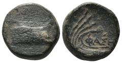 Greek Coins Lycia, Phaselis, AE, Circa 250-221/0 BC. Lycia, Phaselis, AE, Circa 250-221/0 BC. Obv: Prow of galley right. Rev: ΦΑΣΗ, Stern of galley left. Ref: Heipp-Tamer B26; SNG Copenhagen 123. Weig