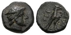 Greek LYCIA. Termessos. 1st century BC. AE. Head of Hermes to right, wearing petasos; behind, kerykeion. Rev. TEP Eagle standing right with closed wings. Weight 1,48 gr - Diameter 9 mm.