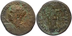 Roman Provincial Galatia. Ankyra. Caracalla AD 198-217AE ANTΩNINOC AYΓOYCTOC. / Laureate, draped and cuirassed bust left, holding spear and a shield decorated with an aegis Rev: ΜΗΤΡΟΠΟΛ Α-ΝΚΥΡΑC/ Ath