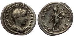 Roman Imperial Gordian III (238-244) AR denarius (Silver, 21mm, 2.28g), Rome, 241-243 Obv: IMP GORDIANVS PIVS FEL AVG - laureate, cuirassed bust of Gordian III right, seen from behind Rev: P M TR P II