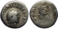 Roman Imperial (Silver, 3,00g, 17mm) VITELLIUS (69) AR Denarius, AD 69. Rome. Obv: A VITELLIVS GERM IMP AVG TR P - laureate head of Vitellius right. Rev: PONT MAXIM - Vesta, veiled, seated on throne r