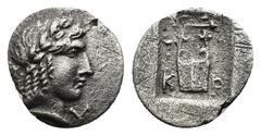 Greek (Silver. 1.27g. 15mm) Lycia. Kragos. Lycian League circa 35-30 BC. Hemidrachm AR Head of Apollo right, wearing taenia, Troxell Period IV, Series 4, 102; RPC 3304.