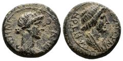 Roman Provincial (Bronze, 3.66g 17mm) MYSIA. Pergamum. time of Trajan to Hadrian, 98-138. Ae. Draped bust of the Senate of Pergamum to right. Rev. Turreted and draped bust of Roma to right