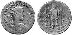 THE ANCIENT WORLD ROMAN PROVINCIAL COINS No.: 180 Estimate: USD 200 Gordian III, 238-244 AD. AE 36. Radiant, draped bust r. with shield and spear, Po-P / Emperor in military attire stdg l. hldg Victor