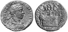THE ANCIENT WORLD Roman Provincial Coins of Architectural Interest No.: 197 Estimate: USD 500 PONTUS. Amasia. Severus Alexander, 222-235 AD. AE 34. Draped, laur. bust r. / Altar of Zeus Straitos surmo