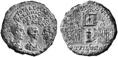THE ANCIENT WORLD Roman Provincial Coins of Architectural Interest No.: 200 Estimate: USD 600 Valerian I, Gallienus and Valerian II, 253-260 AD. AE 25. 7.43 gm. Busts of the Emperors, 4-line legend ab