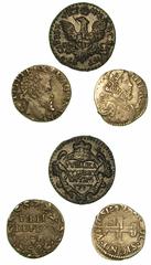 REGNO DI NAPOLI E DELLE DUE SICILIE NAPOLI E SICILIA. Lotto di tre monete. FILIPPO II D'ASBURGO, 1556-1598. Carlino (Napoli). MIR 180/2. g. 2,28. Diam. mm. 20,08. Arg. BB. FILIPPO IV D'ASBURGO, 1621-1