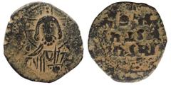 Byzantine Anonymous, time of Basil II and Constantine VIII, 1020-1028. Follis (bronze, 9.00 g, 28 mm), Constantinople, class A3. +EMMA-NOVHΛ bust of Christ facing, wearing nimbus cruciger with voided 
