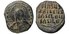 Byzantine Anonymous, time of Basil II and Constantine VIII, 1020-1028. Follis (bronze, 12.05 g, 25 mm), Constantinople. +EMMA-NOVHΛ bust of Christ facing, wearing nimbus cruciger with voided box in ea