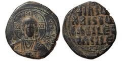 Byzantine Anonymous, time of Basil II and Constantine VIII, 1020-1028. Follis (bronze, 12.00 g, 24 mm), Constantinople. +EMMA-NOVHΛ bust of Christ facing, wearing nimbus cruciger with voided box in ea