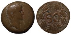 Roman Provincial SYRIA, Seleucis and Pieria. Antioch. Otho, 69. As (bronze, 12.88 g, 28 mm). [IMP M OTHO CAE AVG] Laureate head of Otho to right. Rev. Large S C within laurel wreath. McAlee 321; RPC I