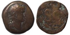 Roman Provincial SYRIA, Seleucis and Pieria. Antioch. Otho, 69. As (bronze, 14.19 g, 28 mm). [IMP M OTHO CAE AVG] Laureate head of Otho to right. Rev. Large S C within laurel wreath. McAlee 321; RPC I