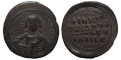 Byzantine Anonymous, time of Basil II and Constantine VIII, 1020-1028. Follis (bronze, 10.45 g, 32 mm), Constantinople, class A3. +EMMA-NOVHΛ bust of Christ facing, wearing nimbus cruciger with voided