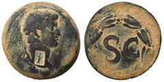 Roman Provincial SYRIA, Seleucis and Pieria. Antioch. Otho, 69. As (bronze, 15.82 g, 29 mm). [IMP M OTHO CAE AVG] Laureate head of Otho to right; c/m. Rev. Large S C within laurel wreath. McAlee 321; 