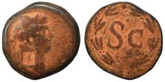 Roman Provincial SYRIA, Seleucis and Pieria. Antioch. Otho, 69. As (bronze, 13.07 g, 29 mm). [IMP M OTHO CAE AVG] Laureate head of Otho to right; c/m. Rev. Large S C within laurel wreath. McAlee 321; 