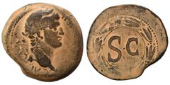Roman Provincial SYRIA, Seleucis and Pieria. Antioch. Otho, 69. As (bronze, 12.55 g, 29 mm). [IMP M OTHO CAE AVG] Laureate head of Otho to right. Rev. Large S C within laurel wreath. McAlee 321; RPC I