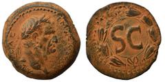 Roman Provincial SYRIA, Seleucis and Pieria. Antioch. Galba, 68-69. 'Semis' (bronze, 7.54 g, 23 mm). IMP SER GALBA CAE AVG Laureate head of Galba to right. Rev. Large S C within laurel wreath. McAlee 