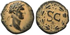 Roman Provincial SYRIA, Seleucis and Pieria. Antioch. Nerva, 96-98. Ae (bronze, 6.43 g, 22 mm). IMP CAESAR NERVA AVG III COS Laureate head of Nerva to right. Rev. Large S•C within laurel wreath; Z bel