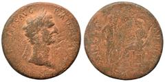 Roman Imperial Nerva, 96-98. Sestertius (bronze, 20.14 g, 33 mm), Rome. [IMP NERVA] CAES AVG P M TR [P COS II P P] Laureate head of Nerva right. Rev. ANNONA AVGVST / S C Ceres seated left, holding cor