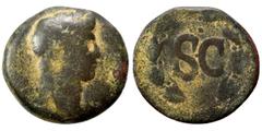 Roman Provincial SYRIA, Seleucis and Pieria. Antioch. Otho, 69. Semis (bronze, 5.92 g, 22 mm). [IMP M OTHO CAE AVG] Laureate head of Otho to right. Rev. Large S C within laurel wreath. McAlee 322; RPC