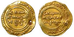 Islamic Fatimid. al-Zahir Abu al-Hasan‘ Ali, 411-427 AH. 1/4 Dinar (gold, 1.04 g, 13 mm), Siqilliya mint, dated 420 AH. Holed, very fine.