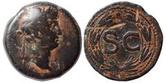 Roman Provincial SYRIA, Seleucis and Pieria. Antioch. Otho, 69. As (bronze, 13.71 g, 29 mm [IMP M OTHO CAE AVG] Laureate head of Otho to right. Rev. Large S C within laurel wreath. McAlee 321c; RPC I 