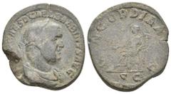Imperial BALBINUS, 238 AD. AE, Sestertius. Rome. Obv: IMP CAES D CAE L BALBINVS AVG. Laureate, draped and cuirassed bust of Balbinus, right. Rev: CONCORDIA AVGG / S C. Concordia seated left on throne,