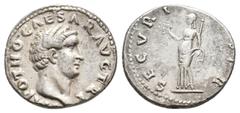 ROMAN IMPERIAL OTHO, 69 AD. AR, Denarius. Obv: IMP OTHO CAESAR AVG TR P Bare head of Otho right. Rev: SECVRI – TAS P R Securitas, draped, standing left holding wreath and sceptre. BMC 17. RIC 8. C 17.