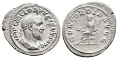 ROMAN IMPERIAL PUPIENUS (238). Denarius. Rome. Obv: IMP C M CLOD PVPIENVS AVG. Laureate, draped and cuirassed bust right. Rev: CONCORDIA AVGG. Concordia seated left on throne, holding patera and doubl