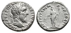 IMPERIAL PERTINAX, 193. Denarius, Rome. AR Obv. IMP CAES P HELV PERTIN AVG Laureate head of Pertinax to right. Rev. LAETITIA TEMPOR COS II Laetitia standing front, head to left, holding wreath in her 