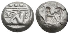 GREEK LYCIA. Phaselis. Stater (Circa 520-490 BC). Obv: Prow of galley left, terminating in a boar's forepart. Rev: Incuse square divided by two bands, with Λ-shaped feature in one section. Heipp-Tamer