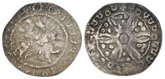 MEDIEVAL&ISLAMIC AUSTRIA. Formbach-Pütten (County). Ekbert II-Ekbert III. Early 12th century-1158. AR Pfennig. Neunkirchen mint. Obv: Figure on horseback right, holding banner; horseshoes in margins. 