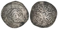 MEDIEVAL&ISLAMIC AUSTRIA. Formbach (Abbey). Anonymous. Circa 1140-1165. AR Pfennig. Neunkirchen mint. Obv: Facing head within polylobe; horseshoes in margin. Rev: Six-petalled rosette with annulets at