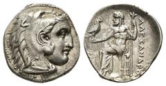 GREEK Kingdom of Macedon. Alexander III 'the Great' AR Drachm.Kingdom of Macedon. Alexander III 'the Great' AR Drachm. Abydos, circa 325-323 BC. Lifetime issue. Head of Herakles right, wearing lion's 