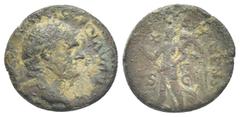 Roman Imperial VESPASIAN (69-79 AD). AE, Semis. Uncertain Asia Minor mint, Ephesus? Obv: [IMP CAESAR] VESPASIAN AVGVST. Laureate head of right. Rev: [PON MAX TR P P P COS VIII] CENS SC. Victory walkin