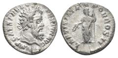 Roman Imperial PERTINAX (193). Denarius. Rome. Obv: IMP CAES P HELV PERTIN AVG. Laureate head of Pertinax, right. Rev: LAETITIA TEMPOR COS II. Laetitia standing left, holding wreath and sceptre. RIC 4