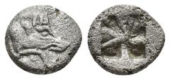 Greek Coins DYNASTS OF LYCIA. Uncertain dynast. (Circa 520-480 BC). AR Trihemiobol. Obv: Forepart of boar rigth. Rev: Incuse punch. SNG von Aulock 8464 var. (Diobol). Condition: VF. Weight: 1.24 g. Di