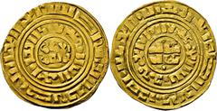 ISLAMIC COINS Crusader Kingdom of Jerusalem Bezant Sarrazinat, imitating a Fatimid dinar of al-Mustansir billâh from the mint of Misr, Accon mint, ca. last quarter of 12th century, with a single dot a