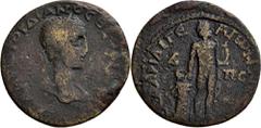 PROVINZIAL-PRÄGUNGEN Kilikien Aigeai Balbinus und Pupienus für Gordianus III. Bronze. Büste mit Lorbeerkranz / Apollon Kitharoedus neben Säule mit Rabe (?). 6h. Haymann, Aigeai 199 (dies Ex.); RPC 317
