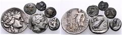 ANTIKE LOTS Griechische Münzen Athen: Tetradrachme und Bronzen (3), dazu persischer Siglos und thasische Tetradrachme; zumeist mit Auktionsprovenienz aus den 1970er Jahren. 6 Stück Schön - sehr schön